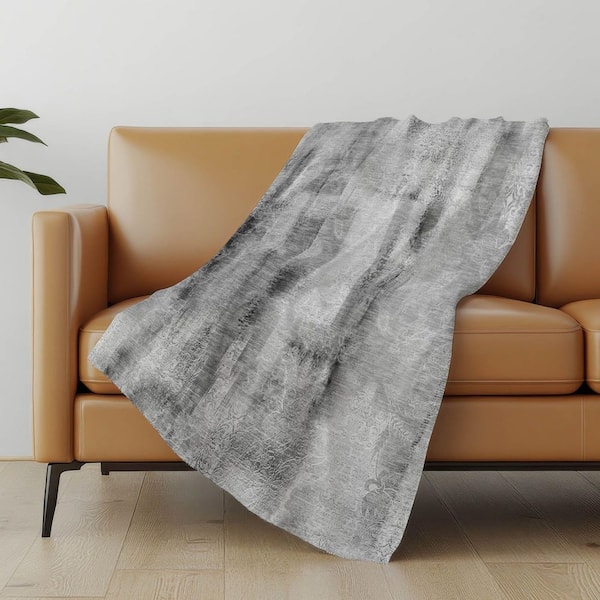 Premium Machine Washable ASB537 Gray 50 in. x 70 in. Sherpa Throw Blanket