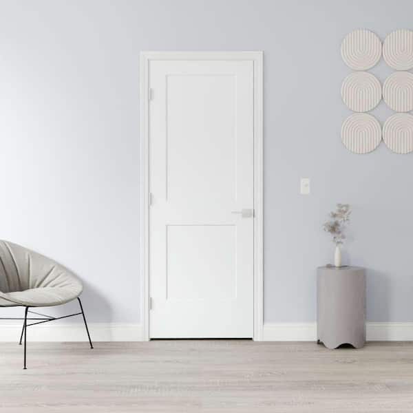 Masonite 30 in. x 80 in. 2-Panel Logan Right-Hand Solid Core