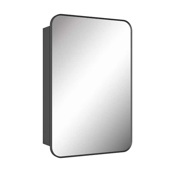 20 in. W x 30 in. H Rectangular Aluminum Bathroom Medicine Cabinet with Mirror Recessed/Surface Wall Storage Cabinet