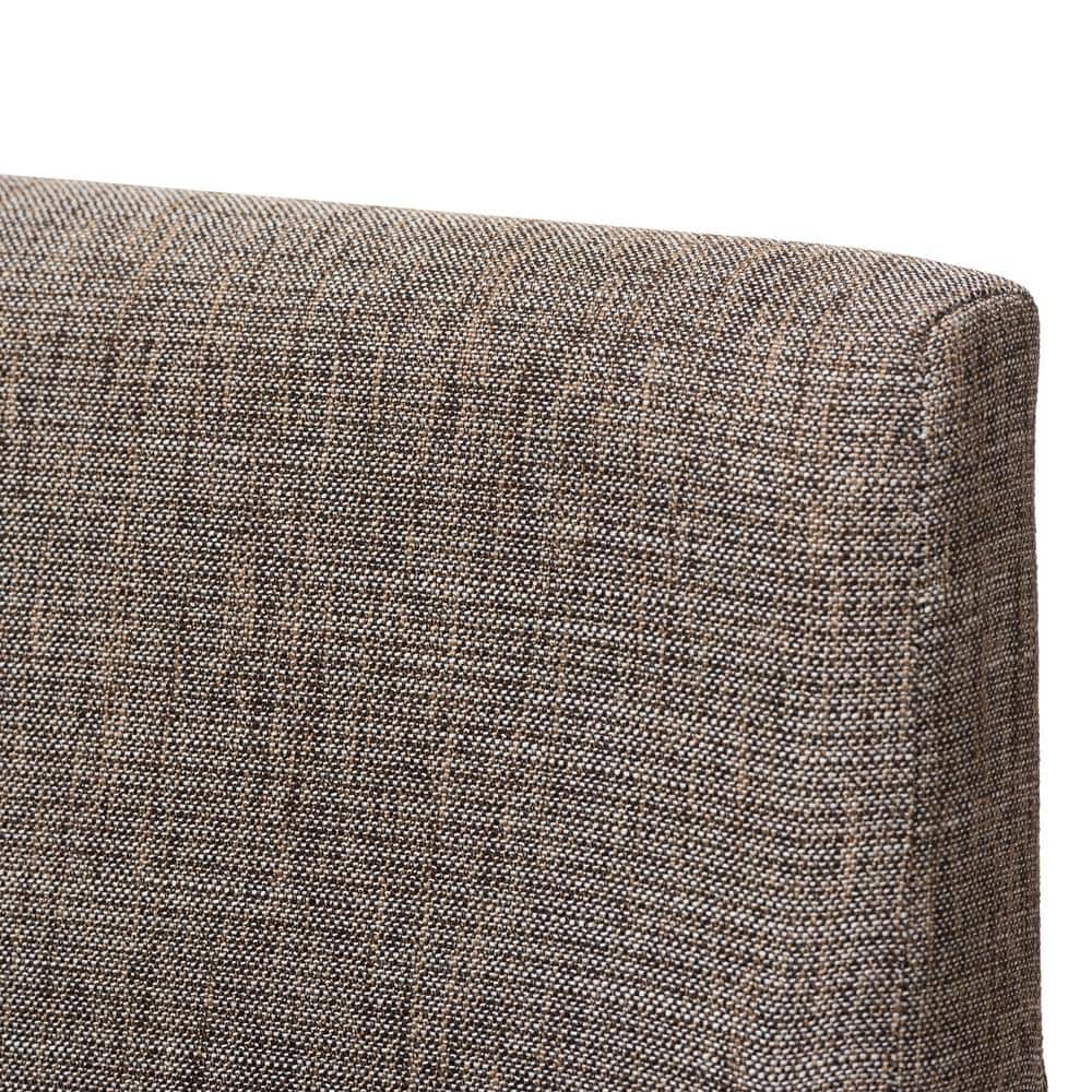 Mid-Century Modern Nexus Upholstered Leather Parsons Arm Chair in Gray and Brown