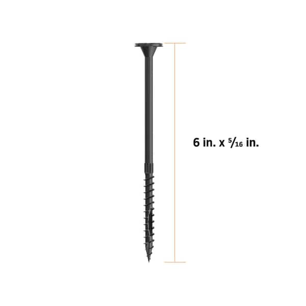 5/16 in. x 6 in. Star Drive Flat Head Multi-Purpose + Multi-Ply Structural Wood Screw - Exterior Coated (250-Pack)
