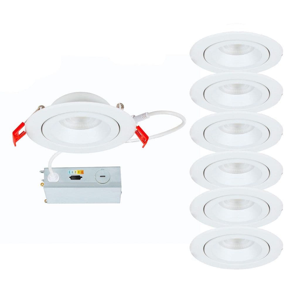 Lotos 4 in. Adjustable CCT New Construction/Remodel IC Rated Indoor/Outdoor Integrated LED Recessed Light Trim (6-Pack) price history on PriceWatchPro