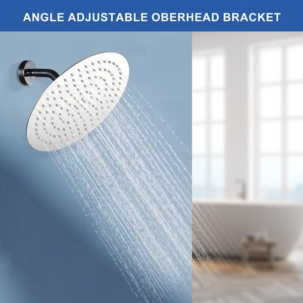 1-Spray Patterns with 1.8 GPM 12 in. Wall Mount Rain Fixed Shower Head in Polished Chrome