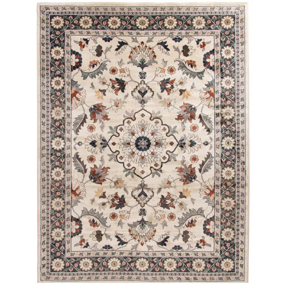 Capri Elina 8 ft. x 10 ft. Alabaster/Storm Area Rug 1663ALS81HD.150 ...