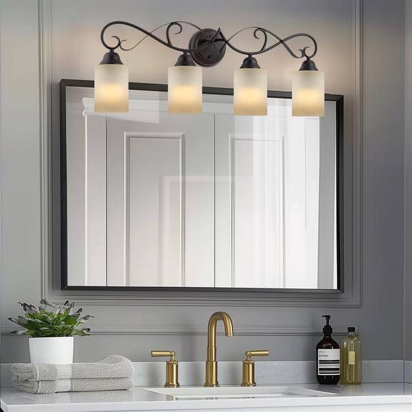 Kira Home Villa 5.5 in. Brown Frosted Glass Cylindrical Pendant