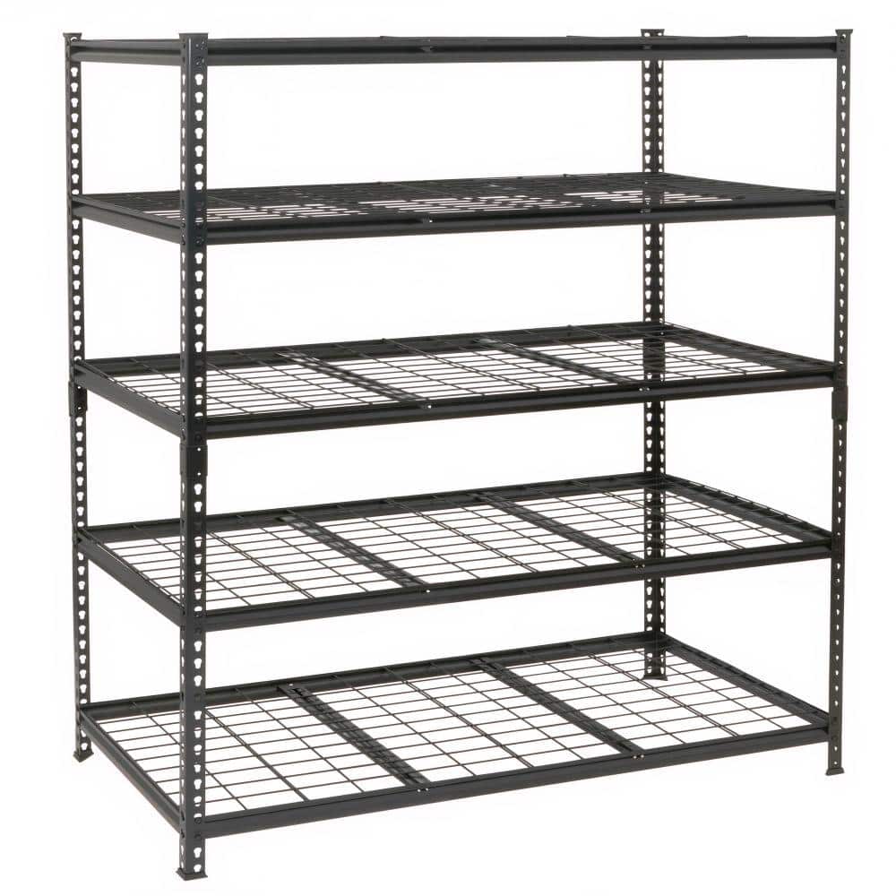 "5-Tier Boltless Metal Storage Shelving, 4000 LBS, 48""W x 24""D x 72""H for Garage Basement Warehouse, Black" price history on PriceWatchPro