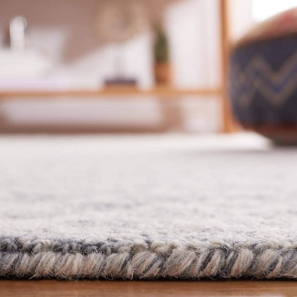 Gray Abstract Handmade Wool Tufted Area Rug