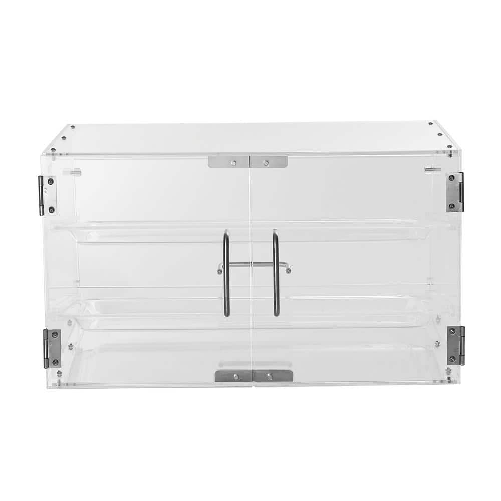 Clear Acrylic 2-Tier Pastry Display Case with Rear Door