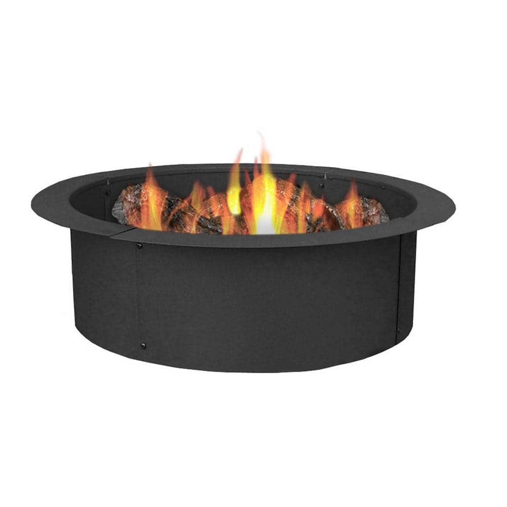 Sunnydaze Decor 27 In Round Steel Wood, Wood Burning Fire Pit Home Depot