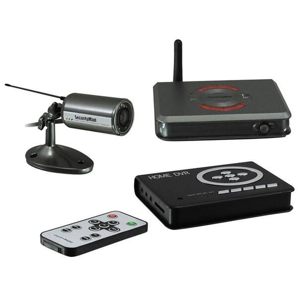 SecurityMan 2 CH (1) Wireless Indoor/Outdoor Camera System Kit with Audio Night Vision and SD Recording