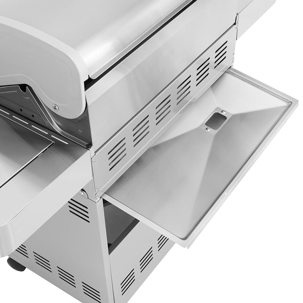 Stainless Steel 4-Burner Propane Gas Grill with Infrared Side Burner