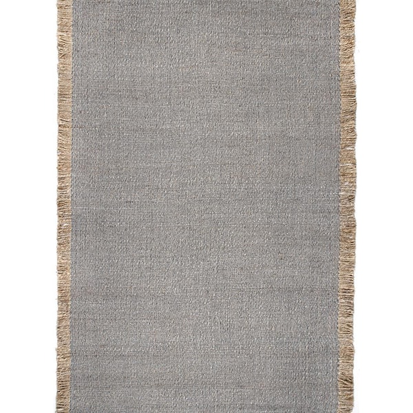 nuLOOM Solid Tassel Amalia Dark Gray Doormat 3 ft. x 5 ft. Indoor Area Rug