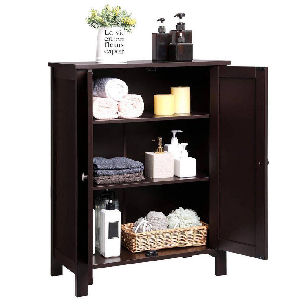 Brown MDF Living Room Cabinet with Adjustable Shelving