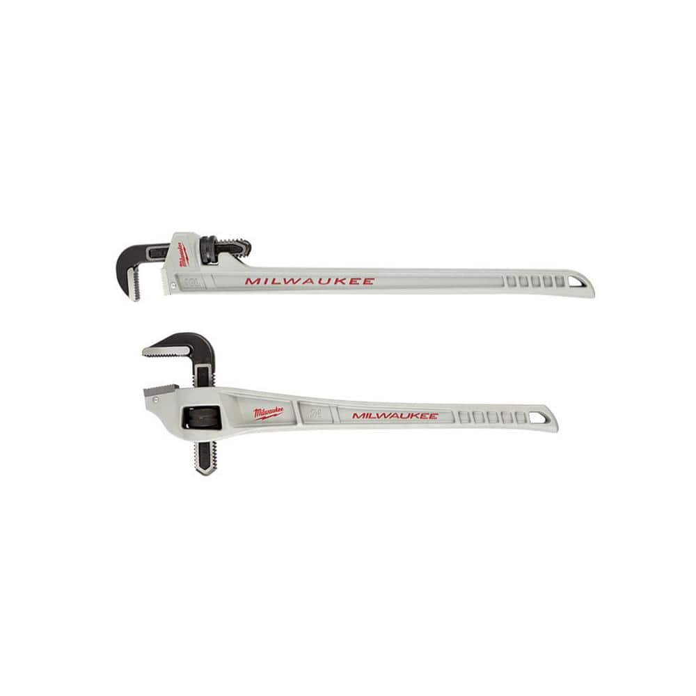 Milwaukee 10 in. Aluminum Pipe Wrench with Power Length Handle and