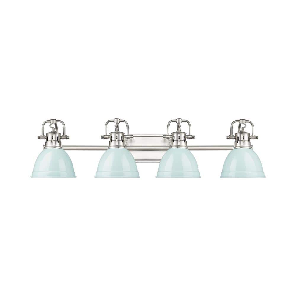 Duncan 8.25 in. 4-Light Pewter Vanity Light with Green Shade price history on PriceWatchPro