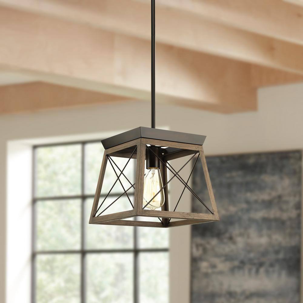 Briarwood Antique Bronze Mini-Pendant with Glass Shade