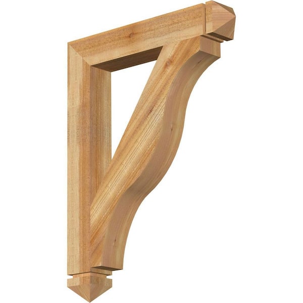 Ekena Millwork 4 in. x 34 in. x 26 in. Western Red Cedar Funston Arts and Crafts Rough Sawn