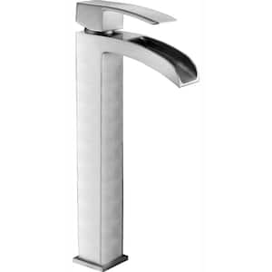 Key Series Single Hole Single-Handle Vessel Bathroom Faucet in Brushed Nickel