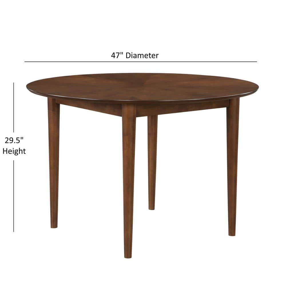Bonito 47-inch Round Walnut Wood Dining Table
