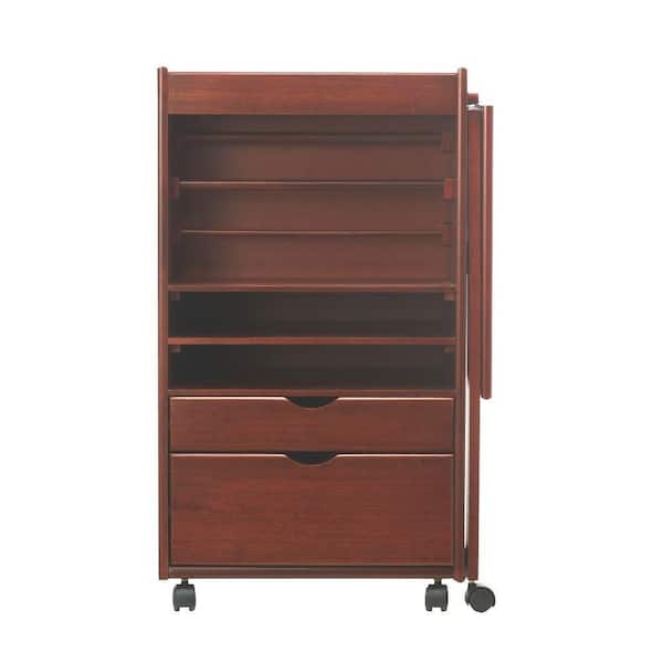 Home Decorators Collection Stanton Dark Cherry Deluxe Wrapping Storage Cart (20 in. W)