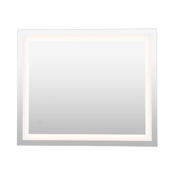 Remy 30 in. W x 36 in. H Large Rectangular Frameless Antifog Front-Lit Wall Bathroom Vanity Mirror with Smart Touch