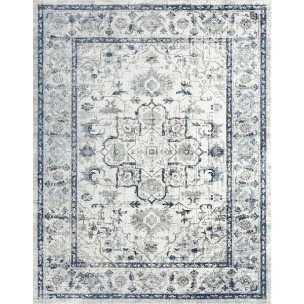 Tayse Rugs Palazzo Oriental Cream 5 ft. x 8 ft. Indoor Area Rug