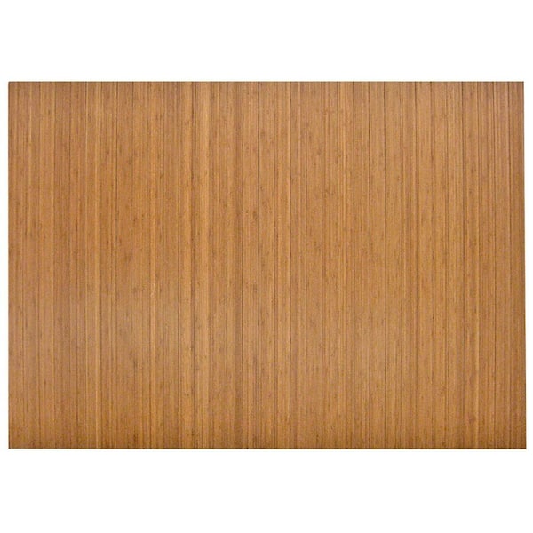 Anji Mountain Standard Natural Light Brown 48 in. x 72 in. Bamboo Roll-Up Office Chair Mat without Lip