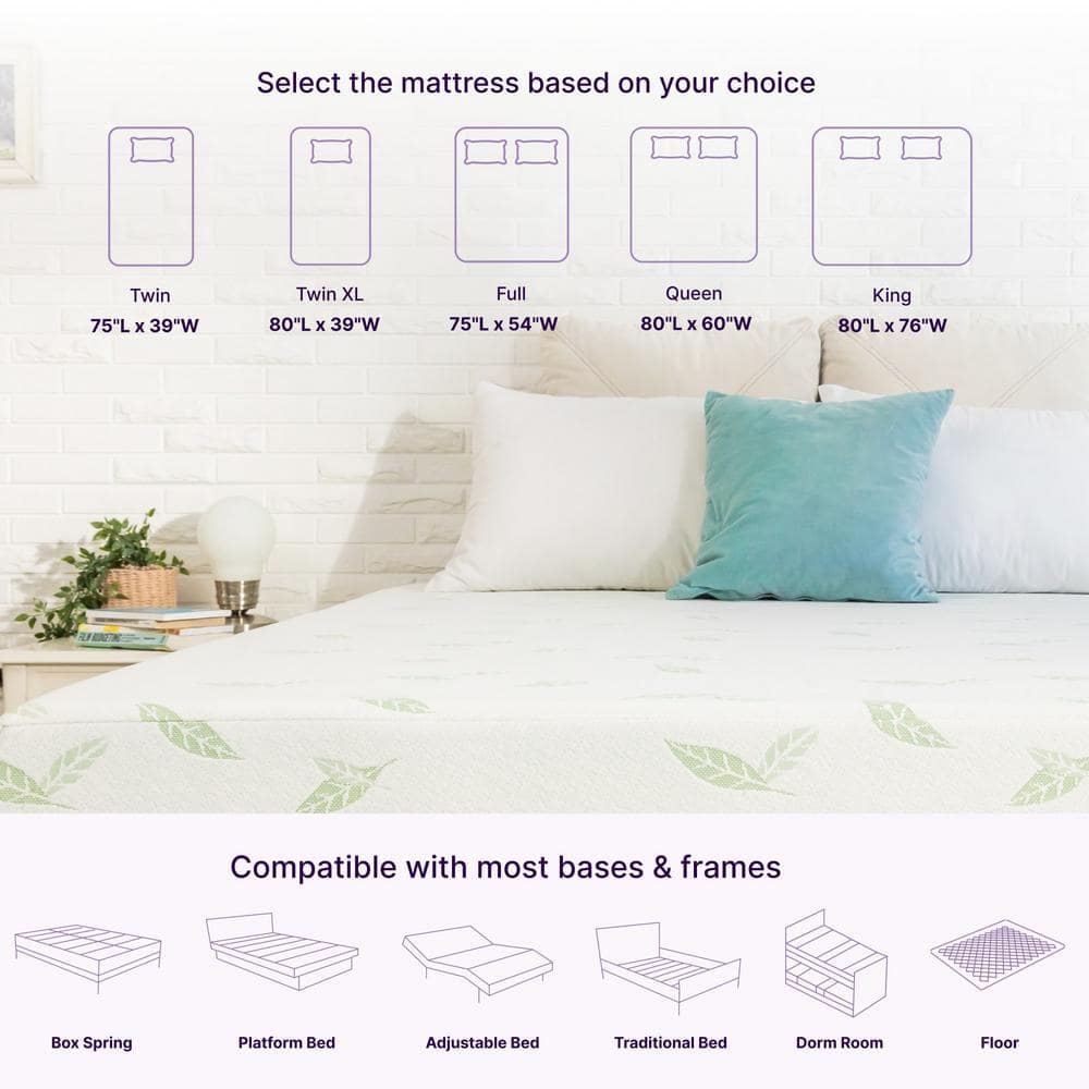 NapQueen 10" King Green Tea Memory Foam Mattress