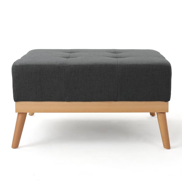 Noble House Luise Dark Grey Square Ottoman