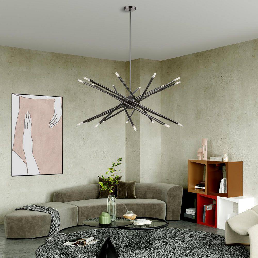 Black Chrome 20-Light Sputnik Chandelier