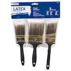 Good 2 in. Flat Cut, 3 in. Flat Cut, 2 in. Angled Sash Polyester Paint Brush Set (3-Piece)