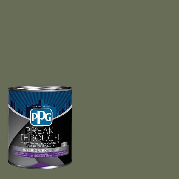 1 qt. PPG1126-7 All About Olive Satin Door, Trim & Cabinet Paint