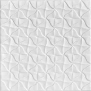 Granny's Pinwheel Quilt Plain White 1.6 ft. x 1.6 ft. Decorative Foam Glue Up Ceiling Tile (259.2 sq. ft./case)