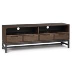 Argyle 60 in. Walnut and Brown Composite TV Stand Fits TVs Up to 66 in. with Adjustable Shelves
