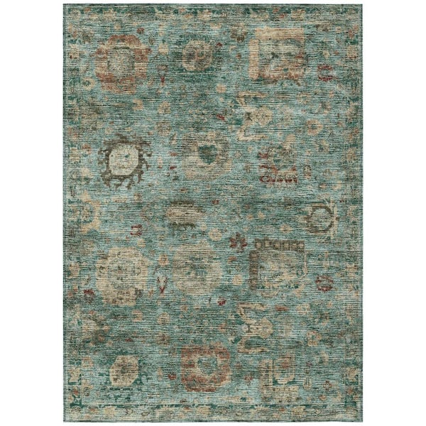 Chantille Machine Washable Indoor/Outdoor Abstract ACN2429 Seafoam 10 ft. x 14 ft. Area Rug