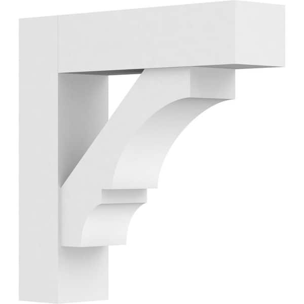 Ekena Millwork Standard Balboa 5 in. W x 20 in. H x 20 in. D Signature Urethane Polyurethane Bracket With Block Ends