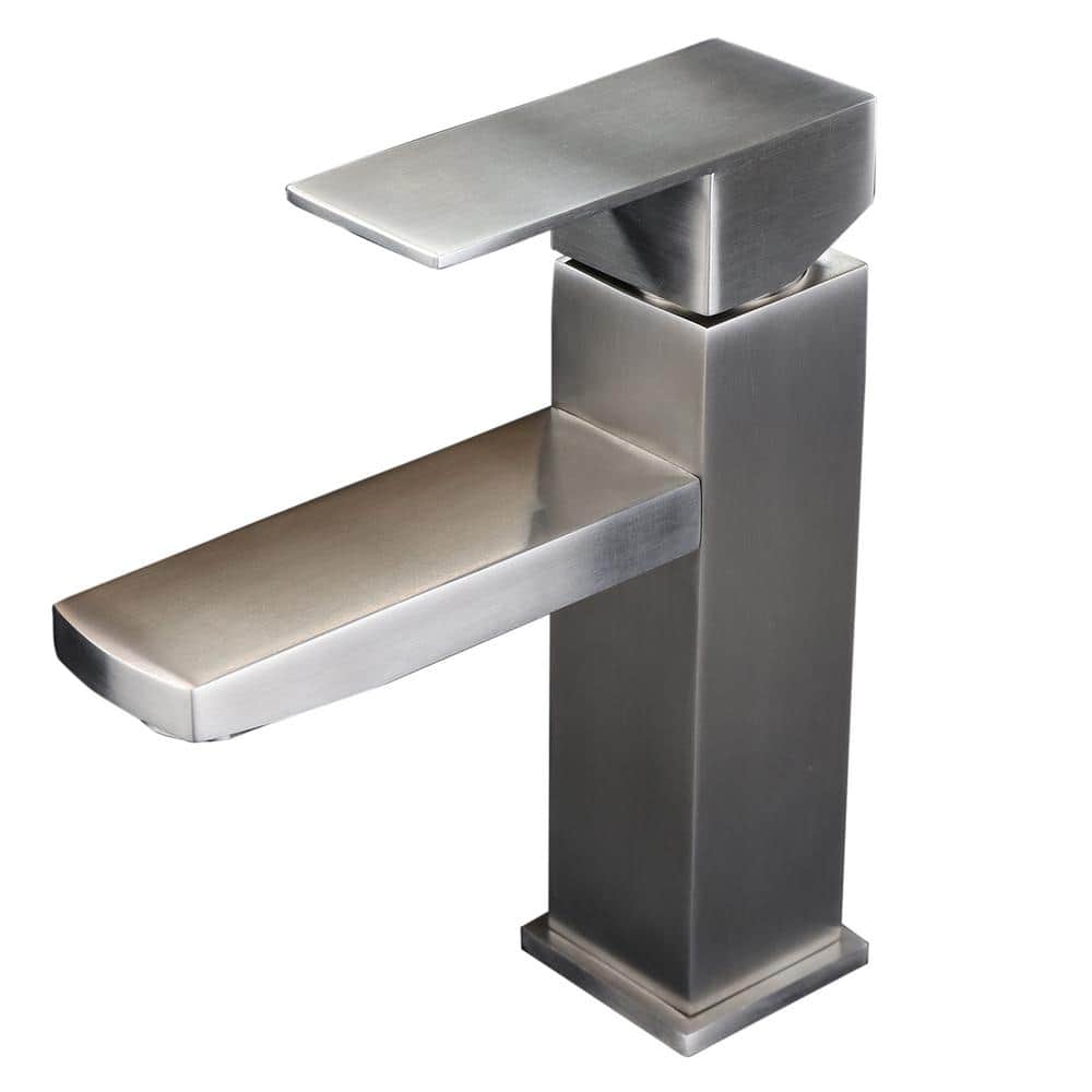 Single Hole Single-Handle Bathroom Faucet in Brushed Nickel