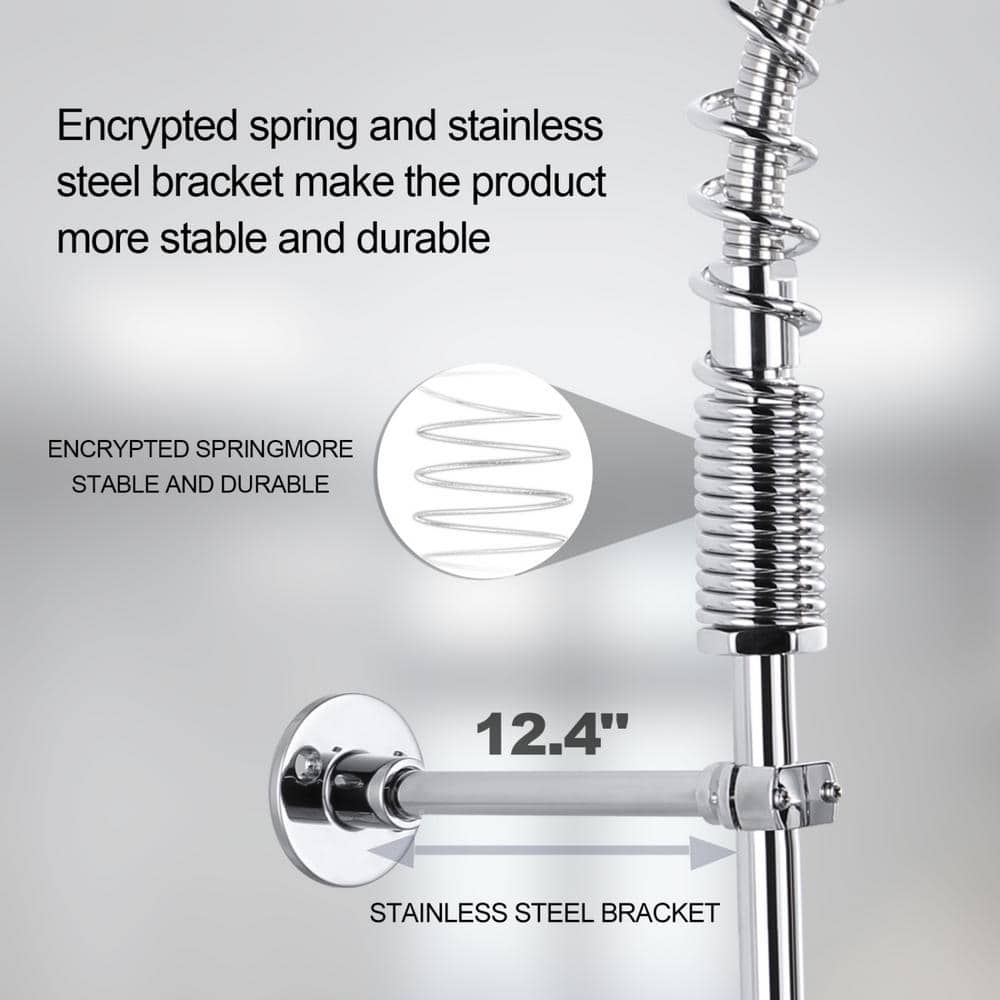 Polished Chrome Triple Handle Pull Down Kitchen Faucet