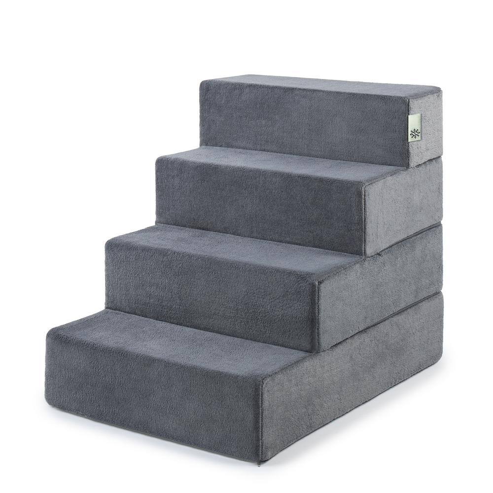 Zinus 22 in. Large Foam Charcoal 4 of Steps Pet Stairs PS-D2822C - The ...