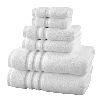 Micro Cotton 6-Piece Bath Towel Set in White