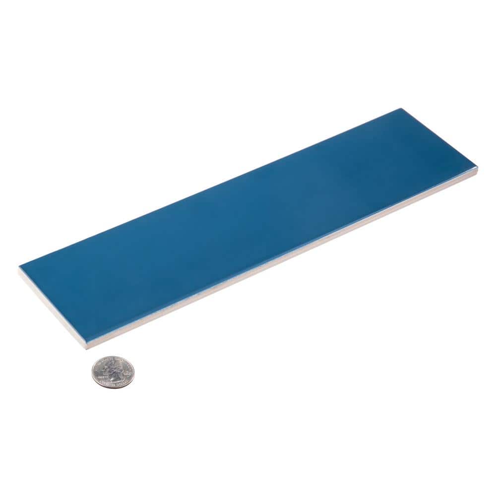 Galor-Nayim 3" x 12" Glossy Blue Ceramic Wall Tile
