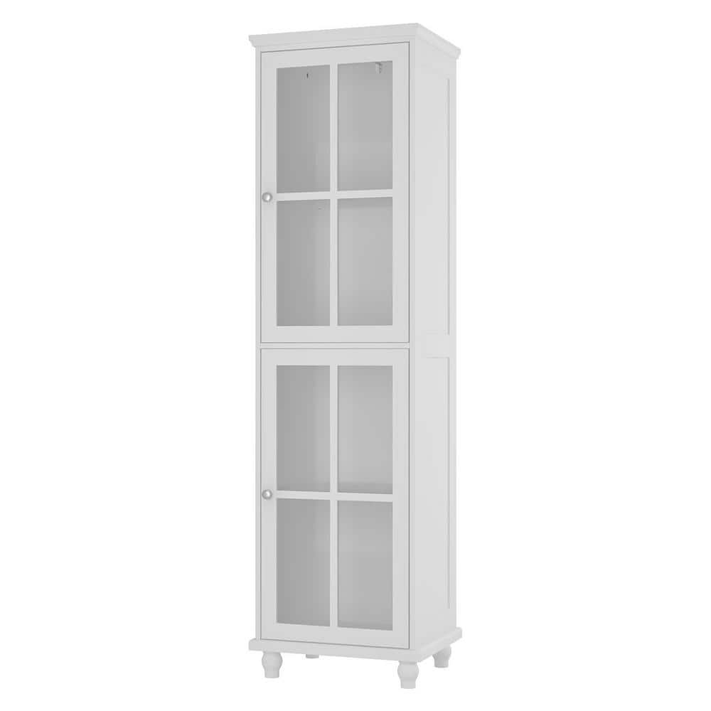FUFU&GAGA White Finished Wooden Tall Elegant Storage Corner