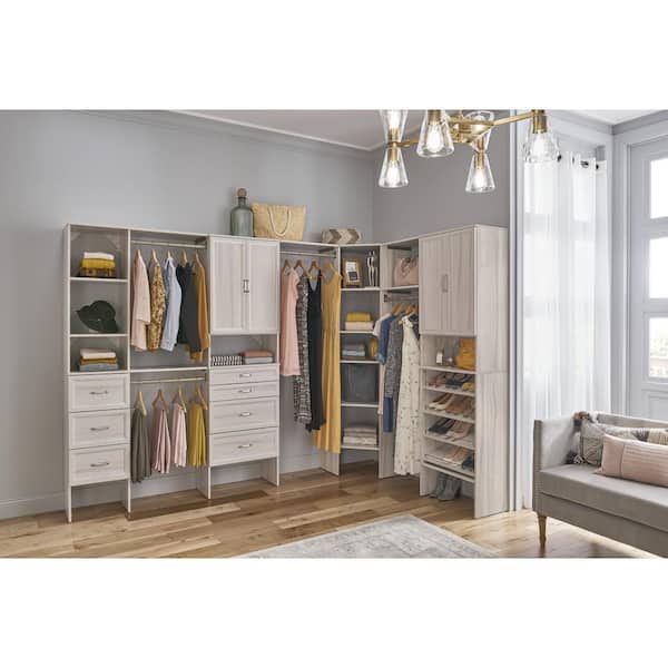 ClosetMaid Style+ 73.1 in W - 121.1 in W Bleached Walnut