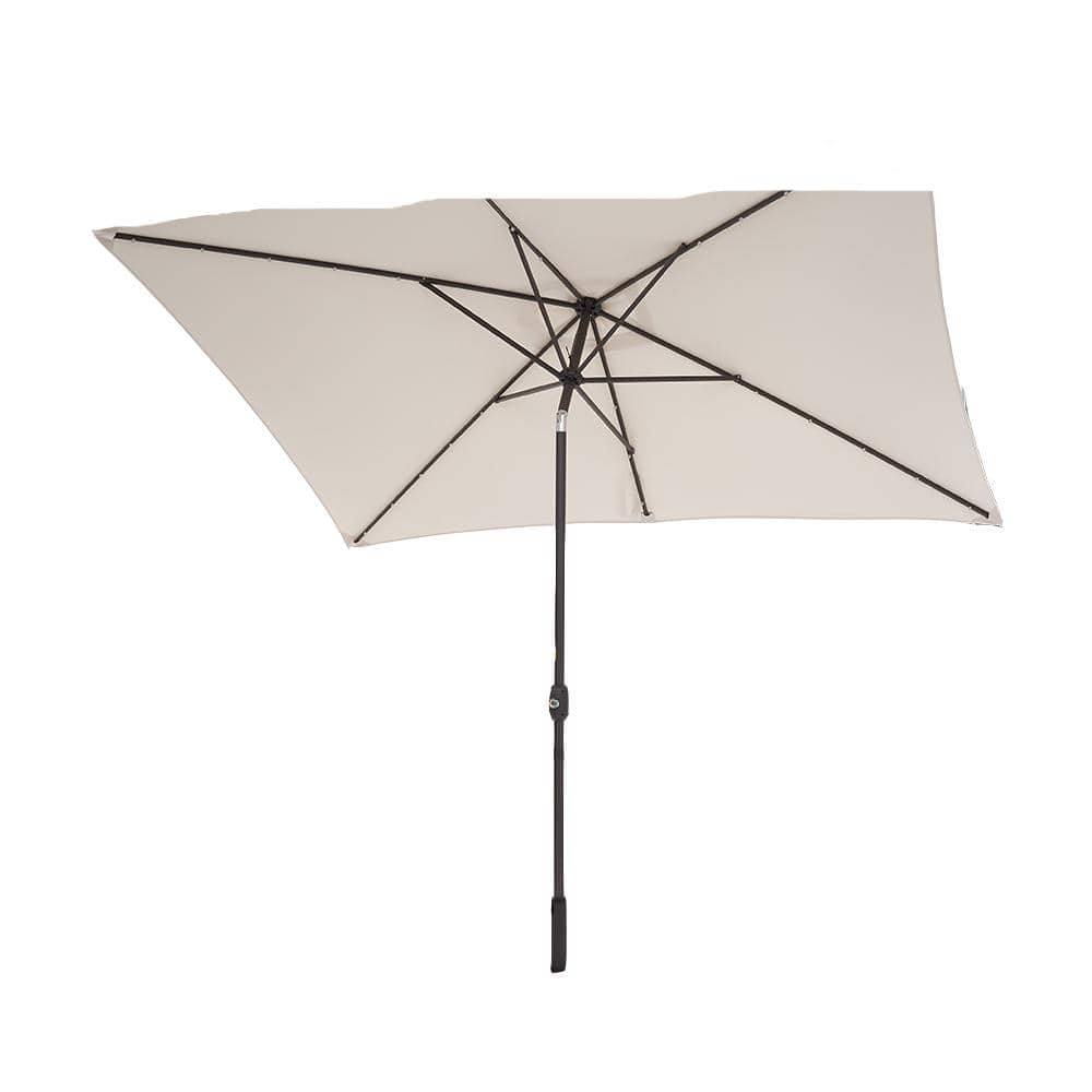 10 ft. x 6.5 ft. Outdoor Market Patio Umbrella Flip Umbrella with Crank and