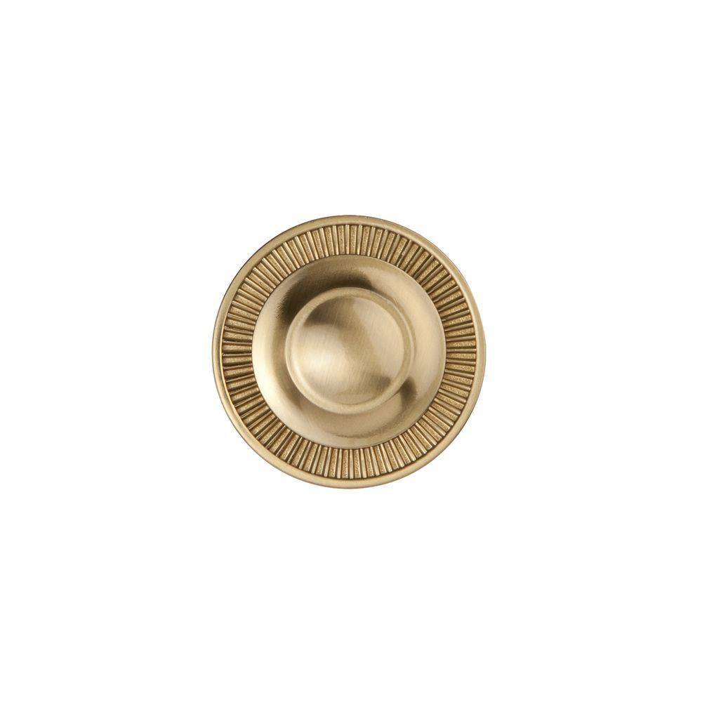 Satin Brass Round Knob with Mounting Hardware