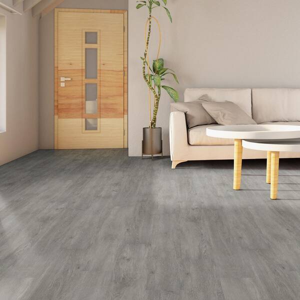 Simulated Wood Veneer Flooring Light Grey/slate Grey/blue - Temu