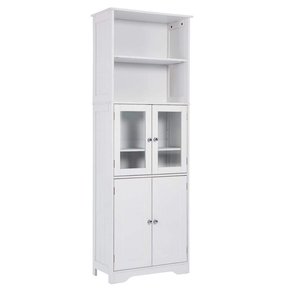 Hooseng Collinsville 22.6 in. W x 11.2 in. D x 64 in. H White MDF Free