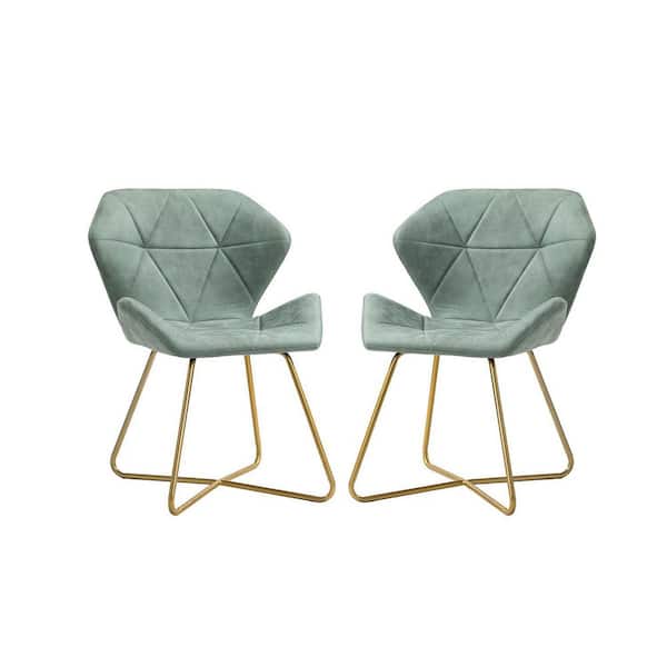 ARTFUL LIVING DESIGN Elisa Sage Side Chair with X-Shaped Metal Base Set of 2