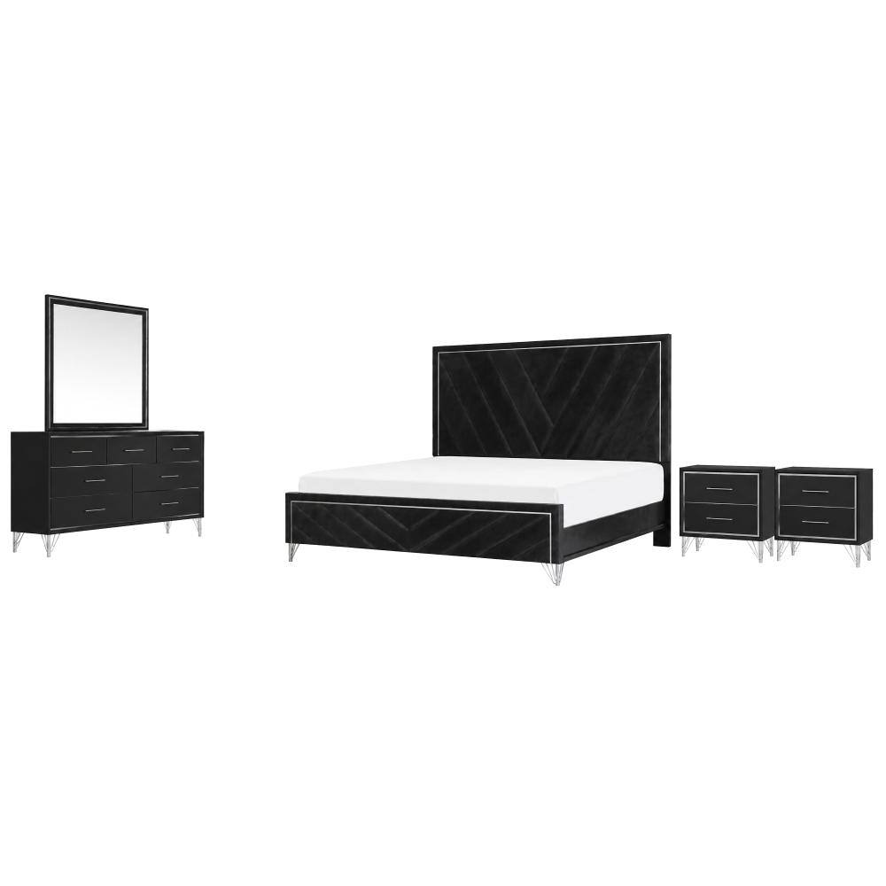New Classic Furniture Ava 5-Piece Wood Queen Bedroom Set with Ns in Ebony price history on PriceWatchPro