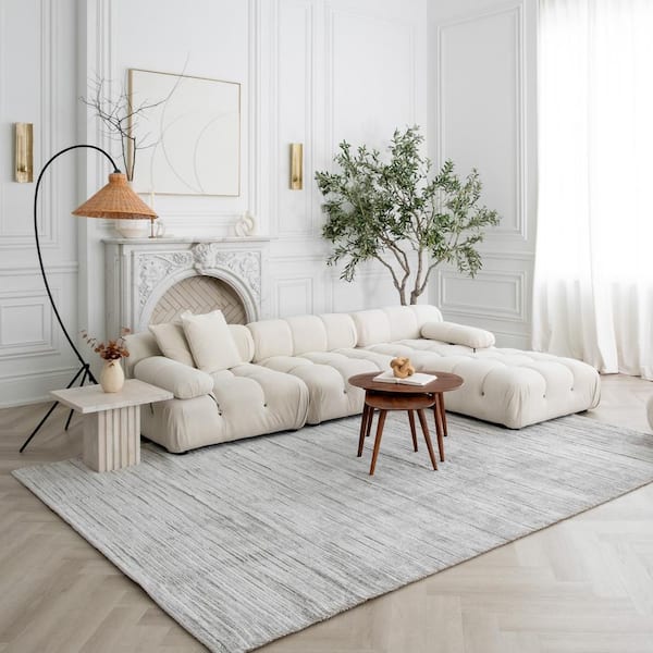 Casa Grey, Modern 8 ft. x 11 ft. Abstract Indoor Area Rug